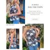 Zeagoo Womens Tank Tops Sleeveless Spaghetti Strap Halter Top Flowy Summer Beach Outfits 2026(F-black Flower)