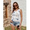 Zeagoo Womens Tank Tops Summer Ruched Top V Neck Sleeveless Drawstring Side Casual Trendy Shirts 2026(F-blue Flower)