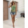 Zeagoo Womens Tank Tops Summer Ruched Top V Neck Sleeveless Drawstring Side Casual Trendy Shirts 2026(Floral Green)