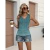 Zeagoo Womens Tank Tops Summer Ruched Top V Neck Sleeveless Drawstring Side Casual Trendy Shirts 2026(Floral Xh363)