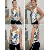 Zeagoo Womens Tank Tops Summer Ruched Top V Neck Sleeveless Drawstring Side Casual Trendy Shirts 2026(F-tie Dye Flower)