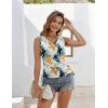 Zeagoo Womens Tank Tops Summer Ruched Top V Neck Sleeveless Drawstring Side Casual Trendy Shirts 2026(F-tie Dye Flower)