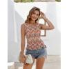 Zeagoo Womens Tank Tops Summer Ruched Top V Neck Sleeveless Drawstring Side Casual Trendy Shirts 2026(P-boho)