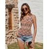 Zeagoo Womens Tank Tops Summer Ruched Top V Neck Sleeveless Drawstring Side Casual Trendy Shirts 2026(P-boho)