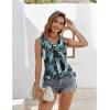Zeagoo Womens Tank Tops Summer Ruched Top V Neck Sleeveless Drawstring Side Casual Trendy Shirts 2026(P-cadetblue)