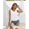 Zeagoo Womens Tank Tops Summer Ruched Top V Neck Sleeveless Drawstring Side Casual Trendy Shirts 2026(White)