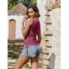 Zeagoo Womens Tank Tops Summer Ruched Top V Neck Sleeveless Drawstring Side Casual Trendy Shirts 2026(Wine Red)