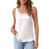 Zeagoo Silk Satin Tank Tops for Women, White, Small
