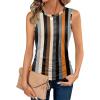 Black White Orange Khaki Stripe
