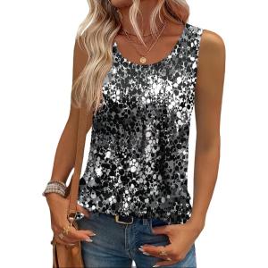 Zeagoo Womens Tank Tops Sleeveless Pleated Crew Neck Summer Tunic Tops Dressy Loose Fit Business Casual Blouses 2026(Cx273)