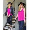 Zeagoo Women 2026 Silk Satin Tank Top Casual V Neck Camisole Blouses Loose Sleeveless Cami Basic Tank Shirt(Rose Red)