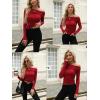 Zeagoo Womens Long Sleeve Off The Shoulder Casual Crop Tops Boat Neck Going Out Slim Fit Sexy T Shirts 2026(Wine Red)