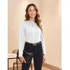 Zeagoo Womens Long Sleeve T Shirts Casual Mock Neck Tops Fall Pleated Blouses Basic Trendy Clothes 2024(White)