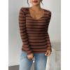 Zeagoo Fall Sweaters for Women 2024 Casual Long Sleeve Shirts V Neck Pullover Puff Slim Fit Tops