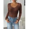 Zeagoo Fall Sweaters for Women 2024 Casual Long Sleeve Shirts V Neck Pullover Puff Slim Fit Tops