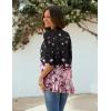 Zeagoo Women’s Open Front Cardigan 3/4 Sleeve Draped Ruffles Soft Knit Sweaters S-3XL(Floral Pink)