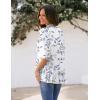 Zeagoo Women’s Open Front Cardigan 3/4 Sleeve Draped Ruffles Soft Knit Sweaters S-3XL(Floral White)