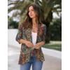 Zeagoo Women’s Open Front Cardigan 3/4 Sleeve Draped Ruffles Soft Knit Sweaters S-3XL(Multicolor 721)