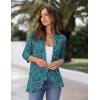 Zeagoo Women’s Open Front Cardigan 3/4 Sleeve Draped Ruffles Soft Knit Sweaters S-3XL(Multicolor 858)