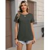 Zeagoo Womens Tshirt Short Sleeve Summer Tops Crewneck Casual Basic Tee Shirts Spring Clothes Trendy Outfit(Army Green)