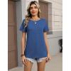 Zeagoo Womens Tshirt Short Sleeve Summer Tops Crewneck Casual Basic Tee Shirts Spring Clothes Trendy Outfit(Blue)