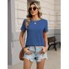 Zeagoo Womens Tshirt Short Sleeve Summer Tops Crewneck Casual Basic Tee Shirts Spring Clothes Trendy Outfit(Blue)
