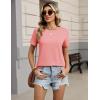 Zeagoo Womens Tshirt Short Sleeve Summer Tops Crewneck Casual Basic Tee Shirts Spring Clothes Trendy Outfit(Coral)