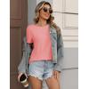 Zeagoo Womens Tshirt Short Sleeve Summer Tops Crewneck Casual Basic Tee Shirts Spring Clothes Trendy Outfit(Coral)