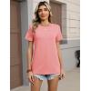 Zeagoo Womens Tshirt Short Sleeve Summer Tops Crewneck Casual Basic Tee Shirts Spring Clothes Trendy Outfit(Coral)