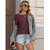 Zeagoo Womens Tshirt Short Sleeve Summer Tops Crewneck Casual Basic Tee Shirts Spring Clothes Trendy Outfit(Dark Red)