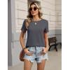Zeagoo Womens Tshirt Short Sleeve Summer Tops Crewneck Casual Basic Tee Shirts Spring Clothes Trendy Outfit(Grey)