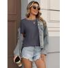 Zeagoo Womens Tshirt Short Sleeve Summer Tops Crewneck Casual Basic Tee Shirts Spring Clothes Trendy Outfit(Grey)