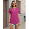 Zeagoo Womens Tshirt Short Sleeve Summer Tops Crewneck Casual Basic Tee Shirts Spring Clothes Trendy Outfit(Hot Pink)