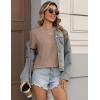 Zeagoo Womens Tshirt Short Sleeve Summer Tops Crewneck Casual Basic Tee Shirts Spring Clothes Trendy Outfit(Khaki)