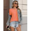 Zeagoo Womens Tshirt Short Sleeve Summer Tops Crewneck Casual Basic Tee Shirts Spring Clothes Trendy Outfit(Orange)