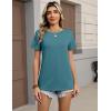 Zeagoo Womens Tshirt Short Sleeve Summer Tops Crewneck Casual Basic Tee Shirts Spring Clothes Trendy Outfit(Peacock Blue)