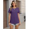 Zeagoo Womens Tshirt Short Sleeve Summer Tops Crewneck Casual Basic Tee Shirts Spring Clothes Trendy Outfit(Purple)