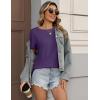 Zeagoo Womens Tshirt Short Sleeve Summer Tops Crewneck Casual Basic Tee Shirts Spring Clothes Trendy Outfit(Purple)