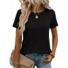 Zeagoo Womens Tshirt Short Sleeve Summer Tops Crewneck Casual Basic Tee Shirts Spring Clothes Trendy Outfit(Black)