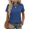 Zeagoo Womens Tshirt Short Sleeve Summer Tops Crewneck Casual Basic Tee Shirts Spring Clothes Trendy Outfit(Blue)