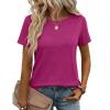 Zeagoo Womens Tshirt Short Sleeve Summer Tops Crewneck Casual Basic Tee Shirts Spring Clothes Trendy Outfit(Hot Pink)