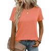 Zeagoo Womens Tshirt Short Sleeve Summer Tops Crewneck Casual Basic Tee Shirts Spring Clothes Trendy Outfit(Orange)