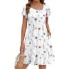 ZEAGOO Summer Dresses for Women 2026 Sundress Short Petal Sleeve Dress with Pockets Floral Dresses for Casual(A-floral-dh950)