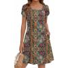 ZEAGOO Summer Dresses for Women 2026 Sundress Short Petal Sleeve Dress with Pockets Floral Dresses for Casual(A-floral-mz721)