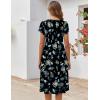 ZEAGOO Womens Casual Dresses for Summer Short Sleeve Flare Midi Dress Loose Flowy Beach Sundress(2602 Navy Flower)