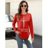 Zeagoo Long Sleeve Shirts for Women Crew Neck Casual Fall Fashion Blouses Basic Tunic Tops Dressy Work Clothes(Red-sd485)