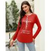 Zeagoo Long Sleeve Shirts for Women Crew Neck Casual Fall Fashion Blouses Basic Tunic Tops Dressy Work Clothes(Red-sd485)