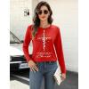 Zeagoo Long Sleeve Shirts for Women Crew Neck Casual Fall Fashion Blouses Basic Tunic Tops Dressy Work Clothes(Red-sd485)