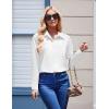 Zeagoo Womens Button Down Shirt Long Sleeve Blouse Business Work Tops Dressy Casual Floral Printed Outfits with Pocket(A-white)