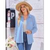 Zeagoo Womens Button Down Shirt Long Sleeve Blouse Business Work Tops Dressy Casual Floral Printed Outfits with Pocket(B-light Blue)